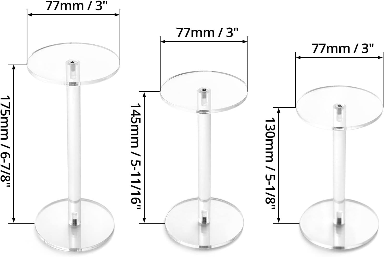QWORK Clear Acrylic Display Riser Stands 4 Sets 12 Pcs