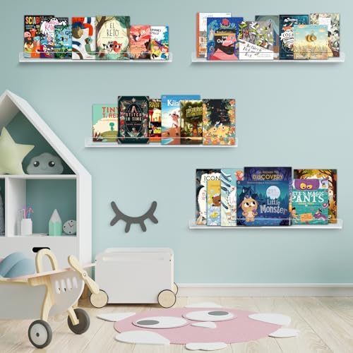 Dezzer 4 Pack Floating Acrylic Shelves for Wall