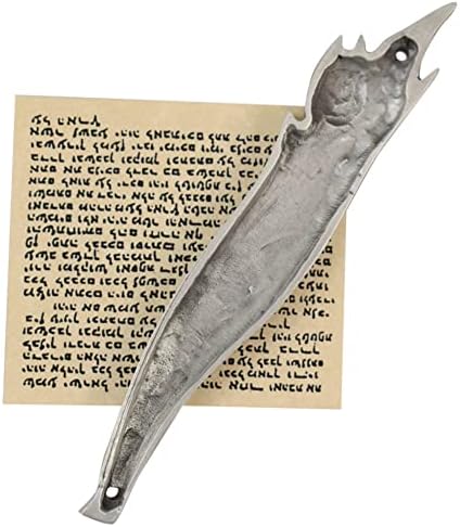 Modern Artisans American Made Pewter Mezuzah with Blooming Tulip Design