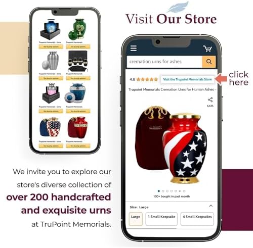 Trupoint Memorials Large Red Cremation Urn for Veteran Ashes