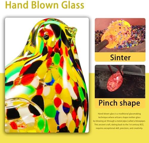 Handmade Glass Bird with String Lights Figurine