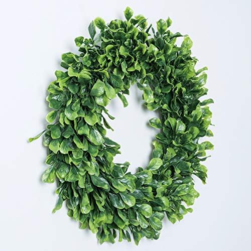 Lvydec Artificial Green Leaves Wreath 15 Inch