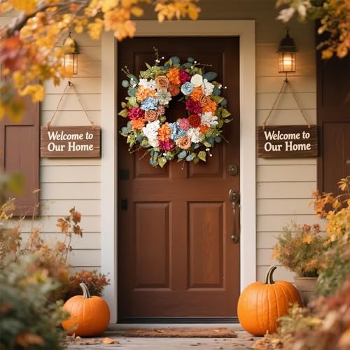 Vibrant Fall Wreath for Front Door 22 Inch