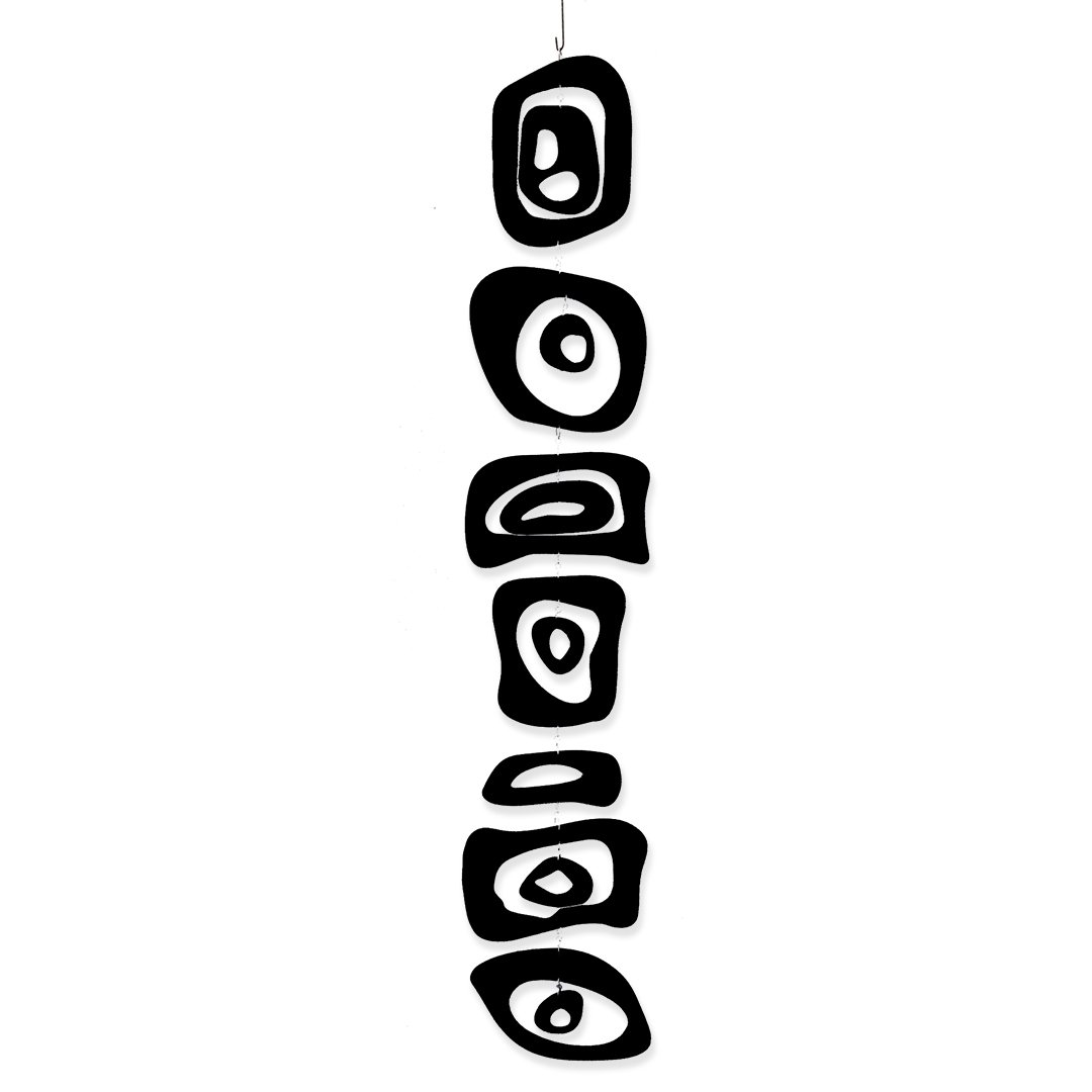 Black Retro-A-GoGo Hanging Art Mobile 9x48