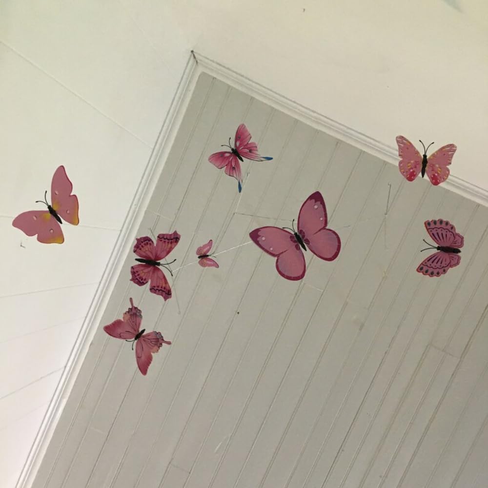 Handmade Pink Butterfly Mobile 22W x 28H