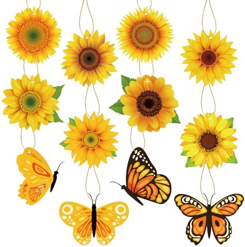 36 Pcs Spring Tree Hanging Decorations Sunflower Butterfly Set