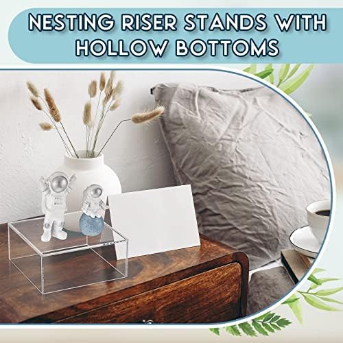 Jerify 6 Pcs Acrylic Risers Display Stands 3 Sizes