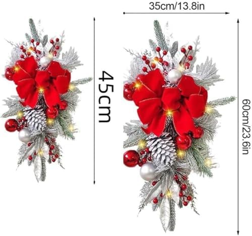 Artificial Christmas Teardrop Swags Pre Lit Staircase Decoration