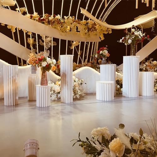 Foldable Paper Columns Display Stand for Wedding Vases and Party Centerpieces