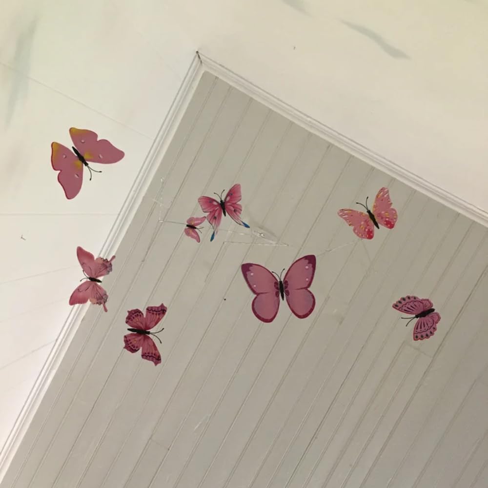 Handmade Pink Butterfly Mobile 22W x 28H