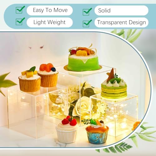 Kigley 6 Pcs Acrylic Display Boxes for Food and Jewelry