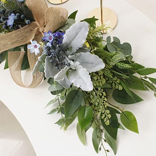 256 Inch Floral Swag with Daisy Flowers and Blue Berries