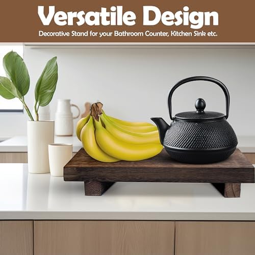 Wood Riser Rustic - Brown Rectangular Pedestal Stand