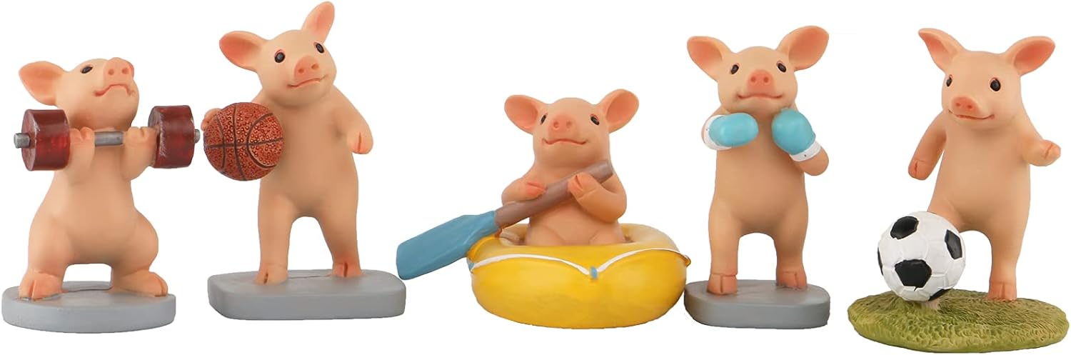 Pig Statue Mini Figurine Resin Home Decor
