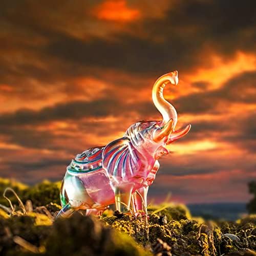 HD Pink Crystal Butterfly and Elephant Figurine Set