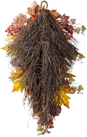 Glitzhome Artificial Fall Teardrop Wall Swag Wreath