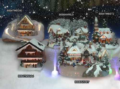 BANBERRY DESIGNS Lighted Bakery Village - Color Changing LED