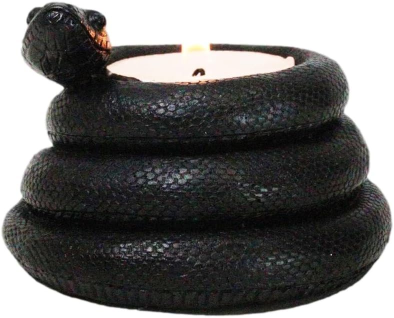 Ebros Gift Coiled Snake Tea Light Votive Candle Holder 2