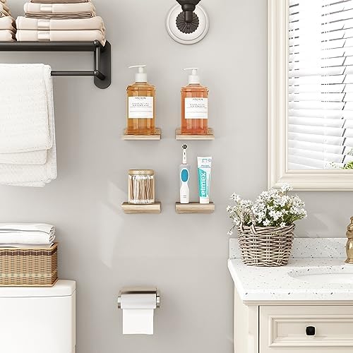 Fixwal Floating Shelves Set of 4 Carbonized Black