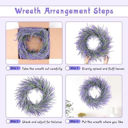 Summer Lavender Door Wreath 20 Inch Front Decor