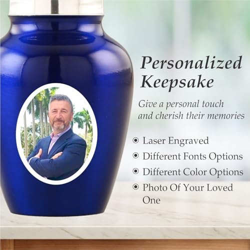 Personalized Photo Cremation Urn - Decorative Urns for Adult Ashes