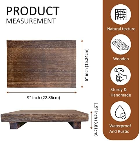 Wood Riser Rustic - Brown Rectangular Pedestal Stand