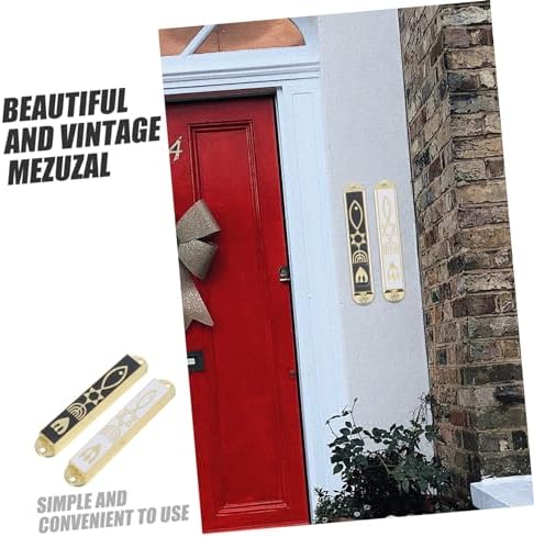 PRETYZOOM 2pcs Metal Mezuzah Door Decor Wall Art
