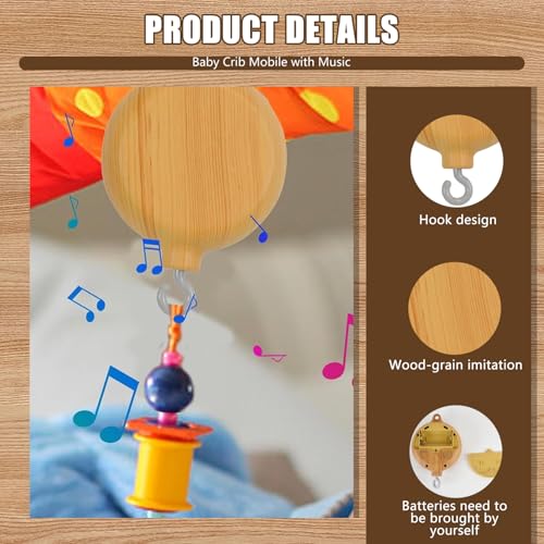 Baby Crib Mobile with Music and Hook