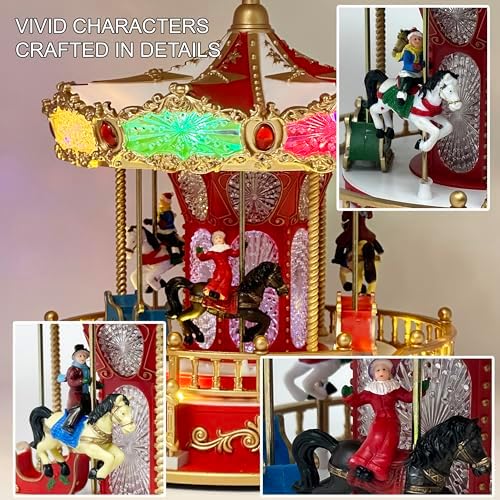Allgala Christmas Carousel Figurine with USB and Battery Power