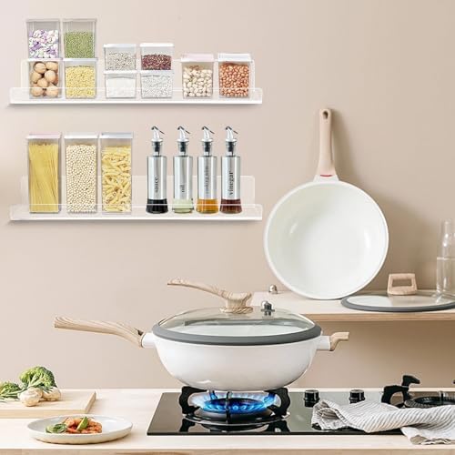 Dezzer 4 Pack Floating Acrylic Shelves for Wall
