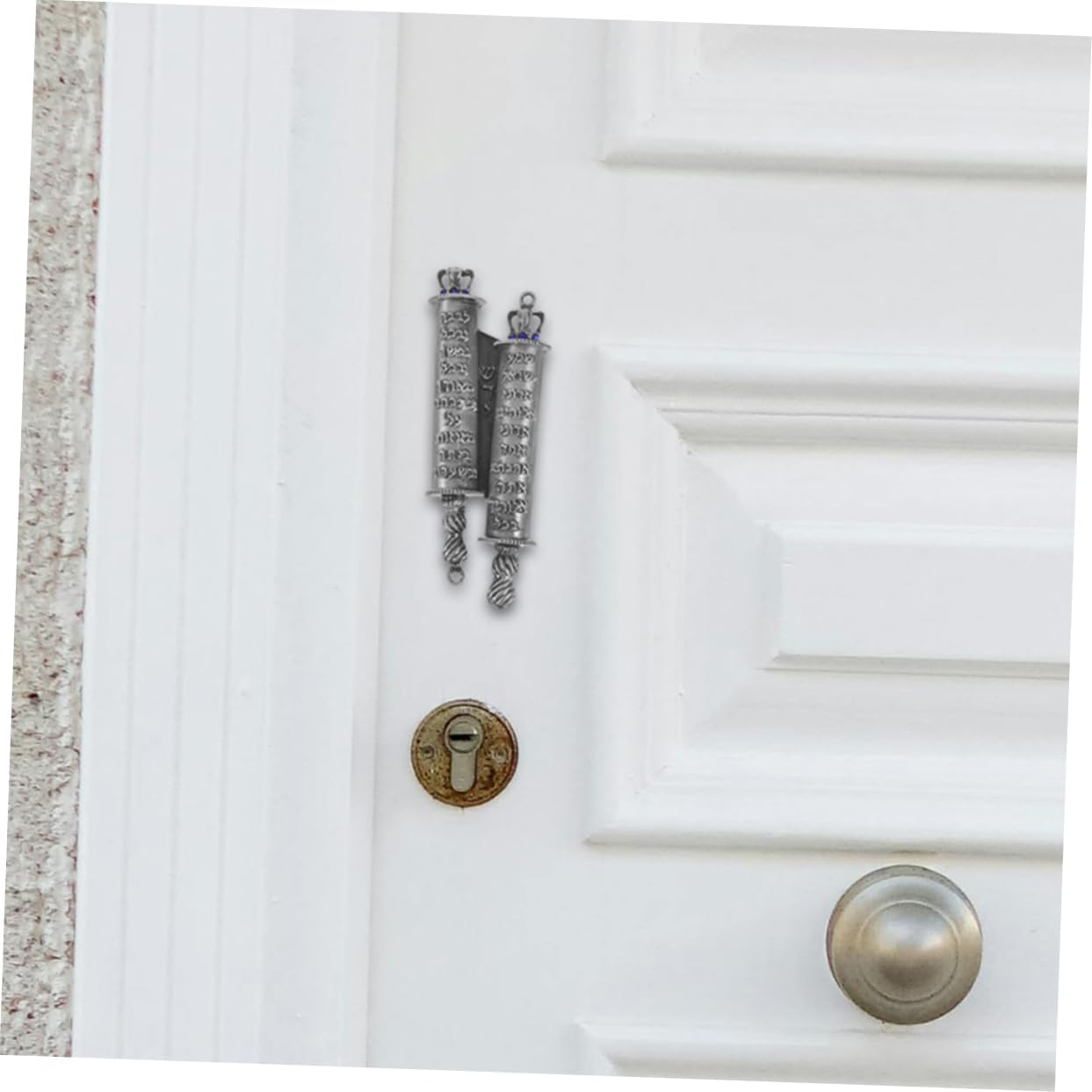 GRIRIW Jewish Door Decor Metal Mezuzah Scroll