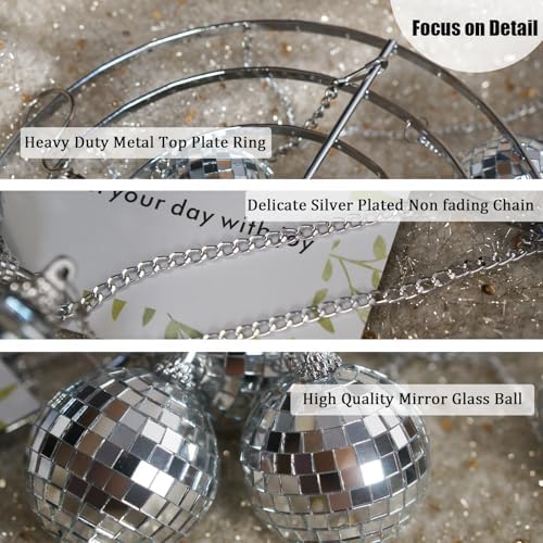32 Inch Silver Mirror Disco Ball Mobile Spiral Spinner