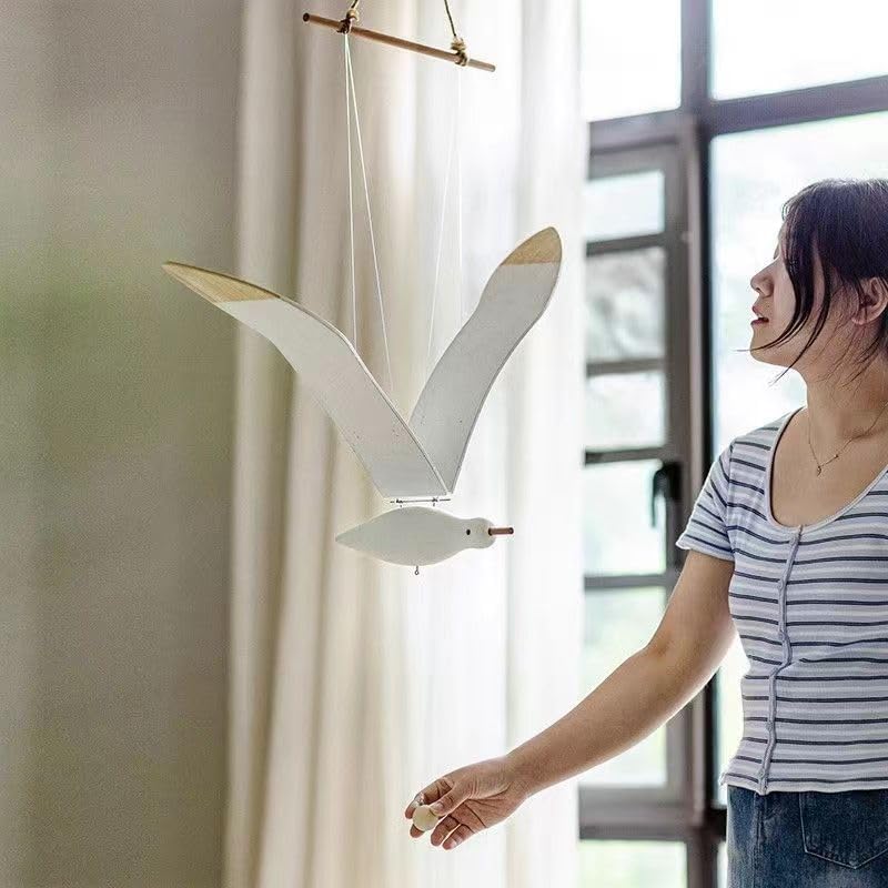 VERENIX Soaring Seagull Wooden Mobile Decor Pendant