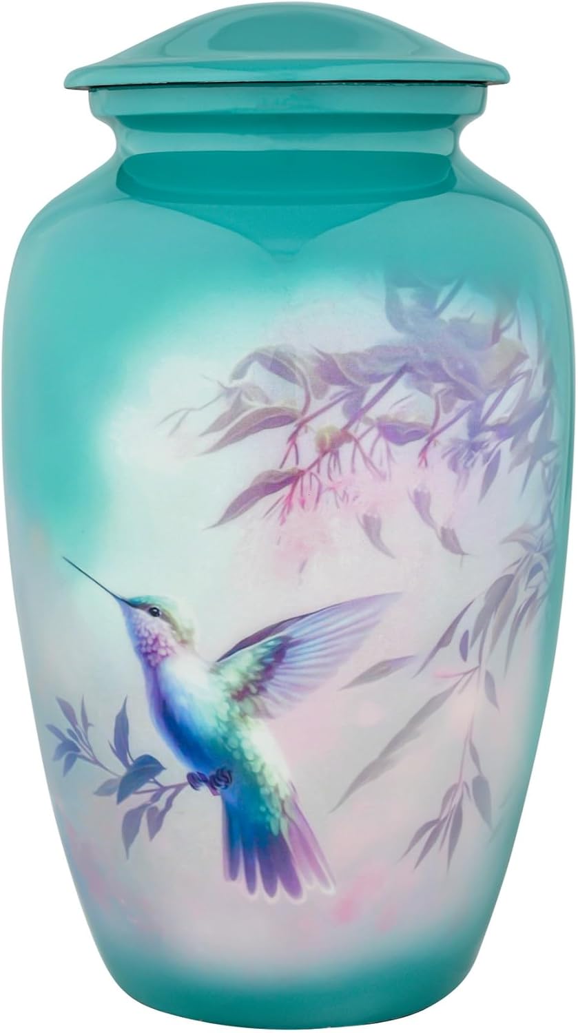 Blue Cremation Urn for Human Ashes - 200 Cubic Inches