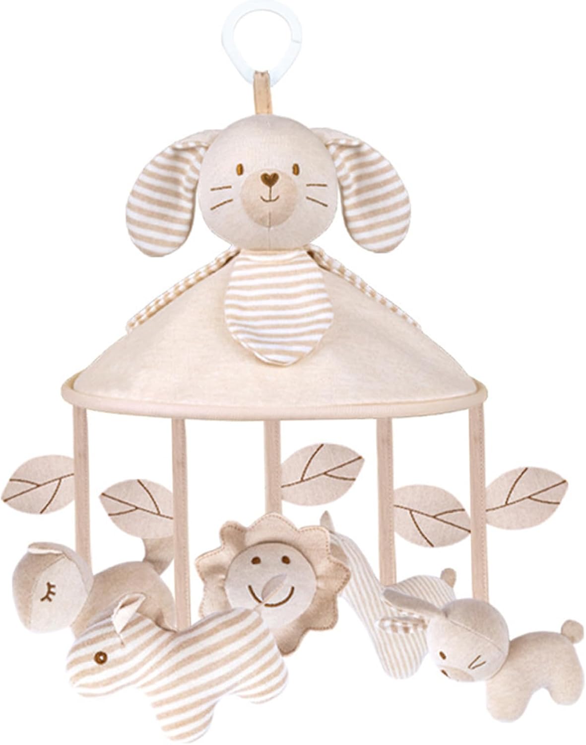 Baby Crib Mobile with Music Box and Squeaker Rattles