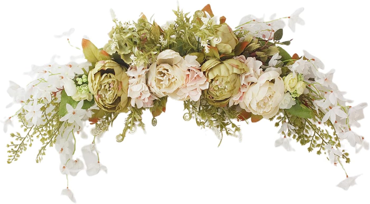 Artificial Peony Arch Swag 295 Inch Silk Floral Decor