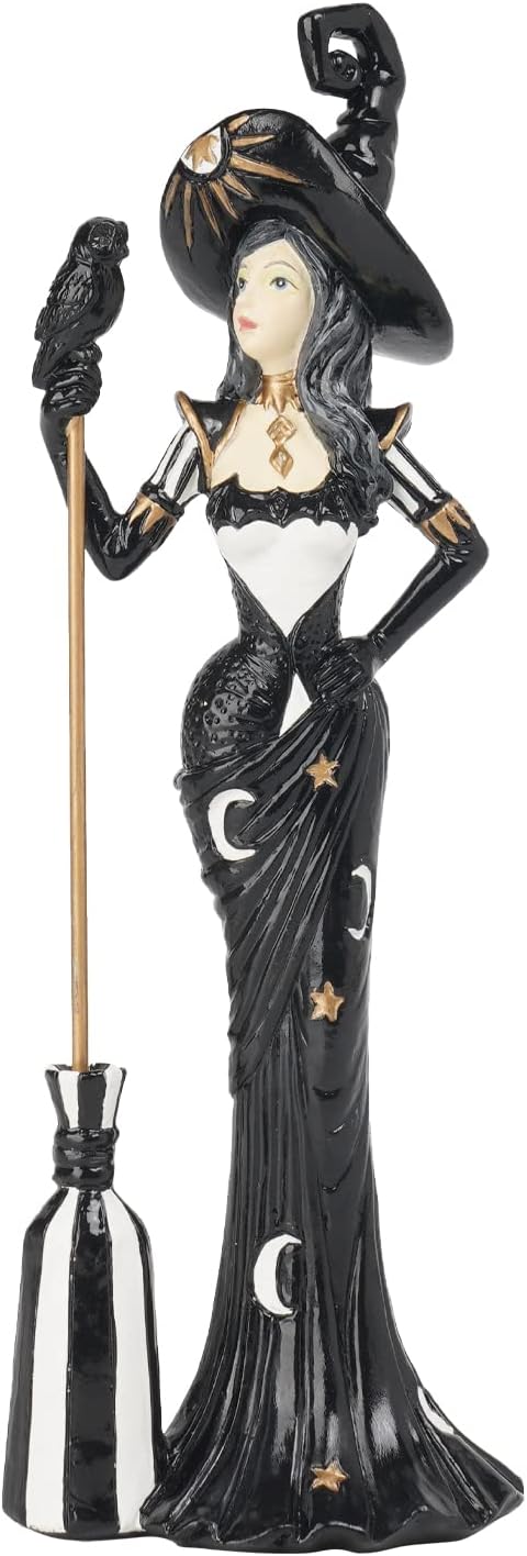Newman House Studio Halloween Witch Figurine - Magic Broom Collectible Statue 25x175x75 in