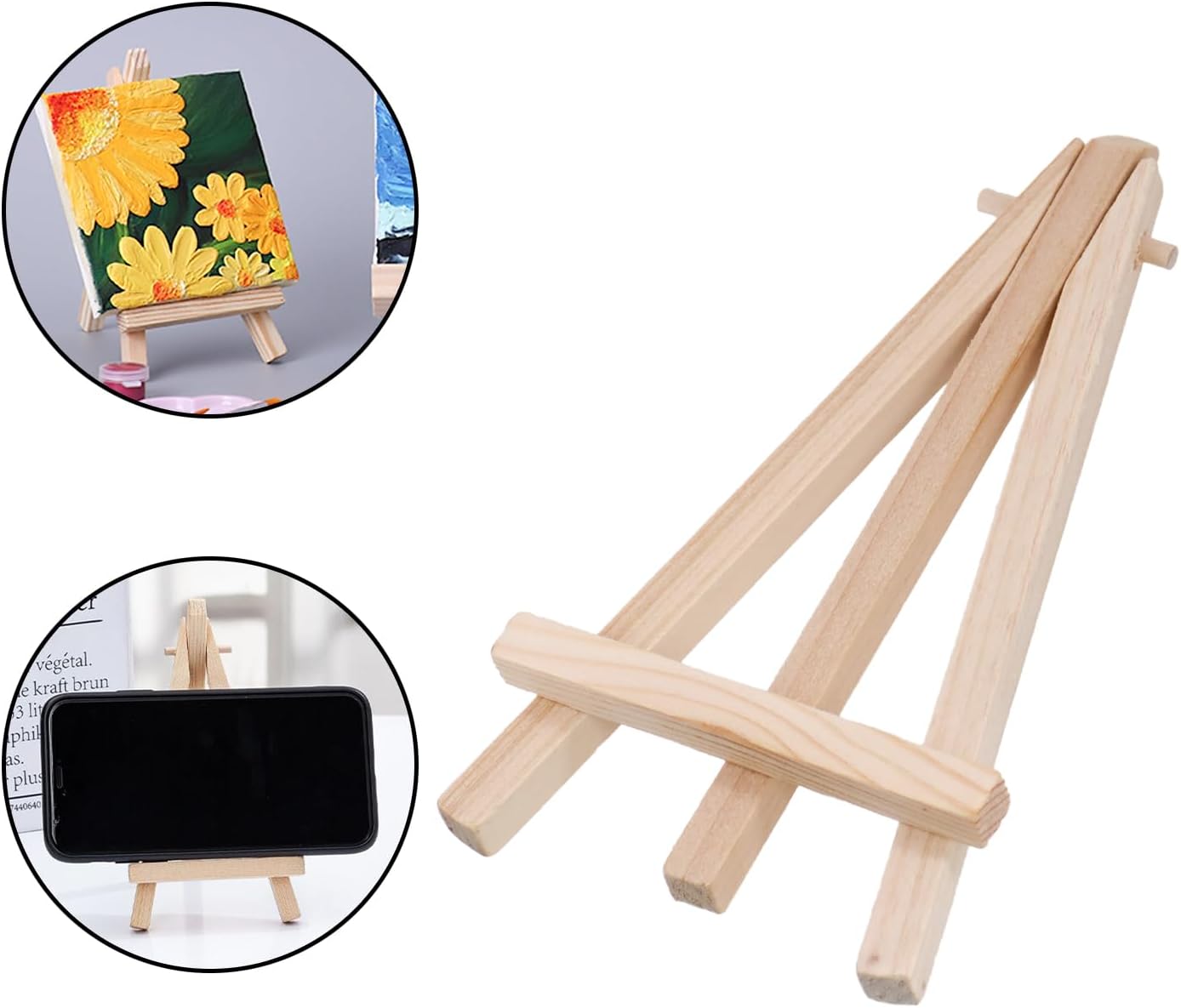 4Pcs Pine Mini Easel Wedding Table Display Stand