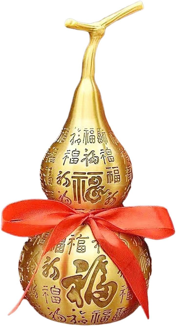 Fenteer Feng Shui Brass Gourd Table Ornament 16cm