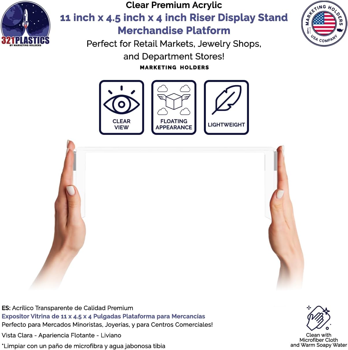 Clear Acrylic Riser Display Stand for Merchandise