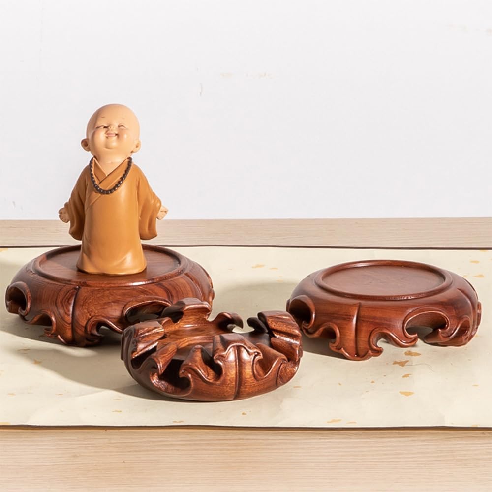 GOLDYWENDY Asian Style Wooden Pedestal Stand Decor