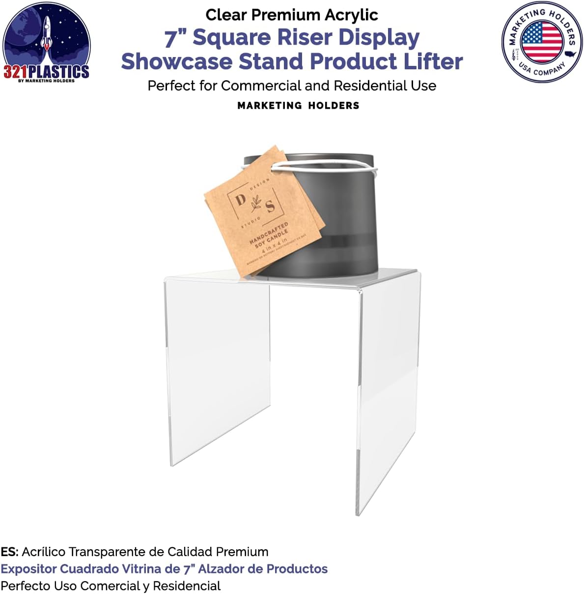 Marketing Holders 6 Pack Clear Acrylic Riser Display Stand