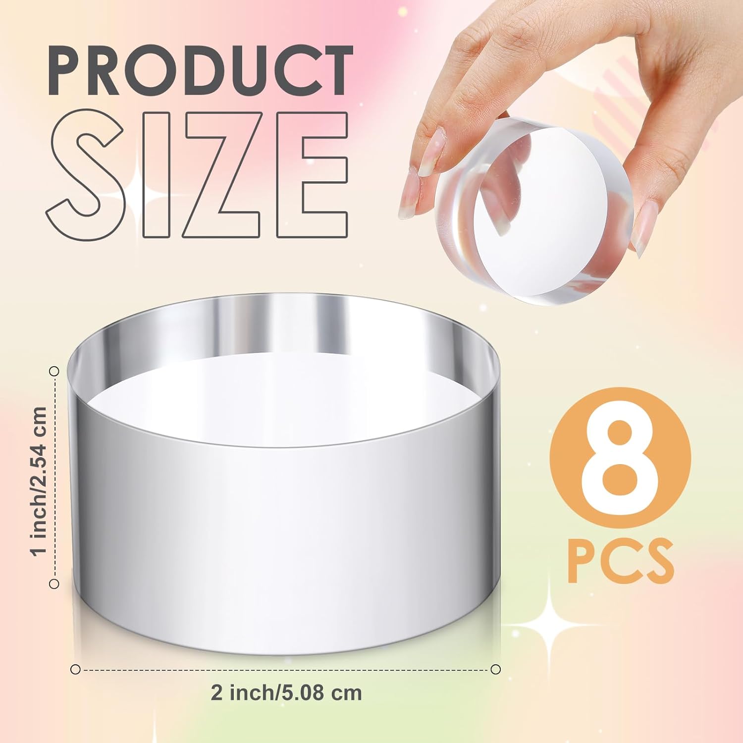 Remerry 8 Pcs Clear Acrylic Display Blocks