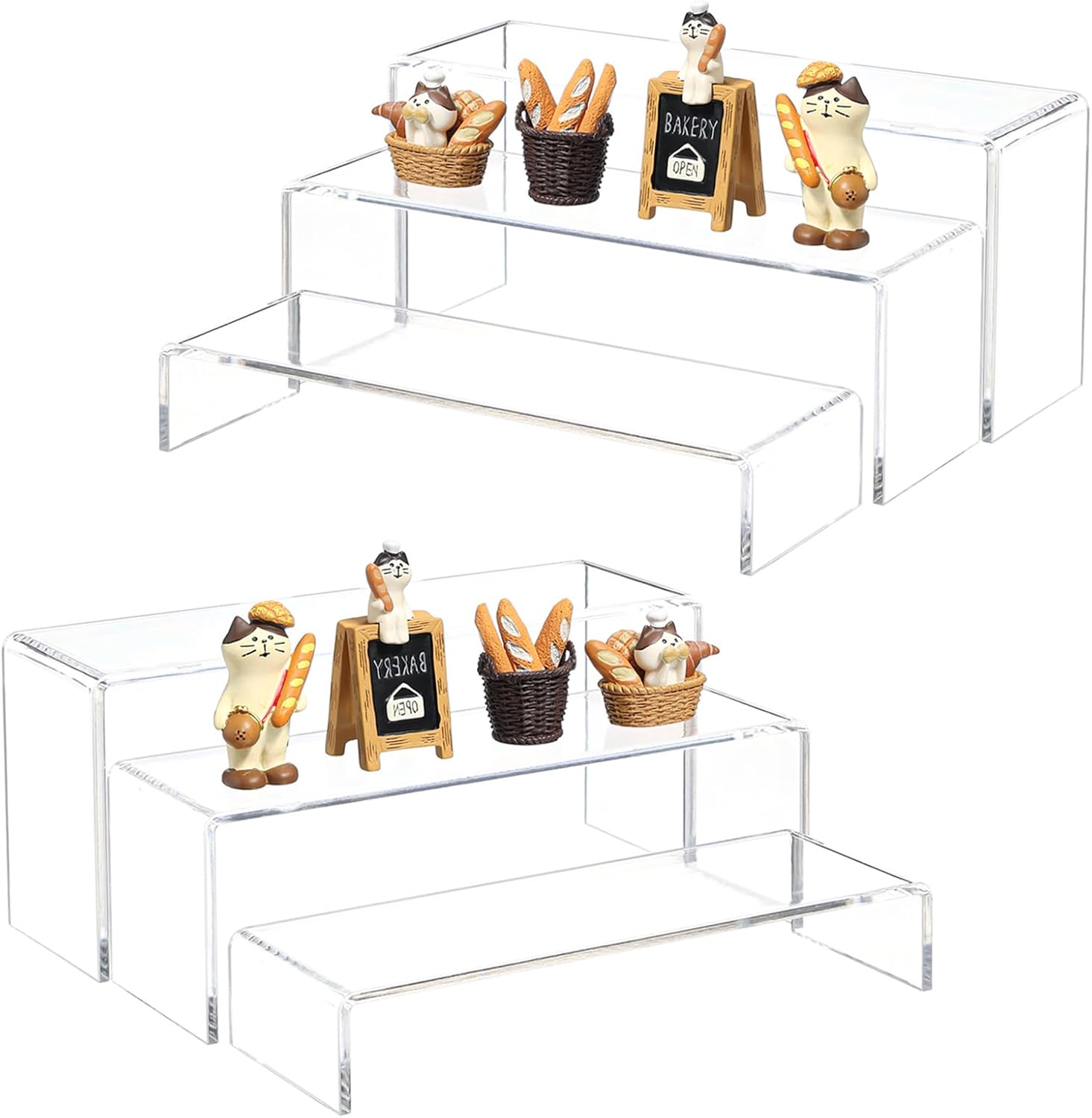 Yieach 6 Pcs Clear Acrylic Risers Display Stand