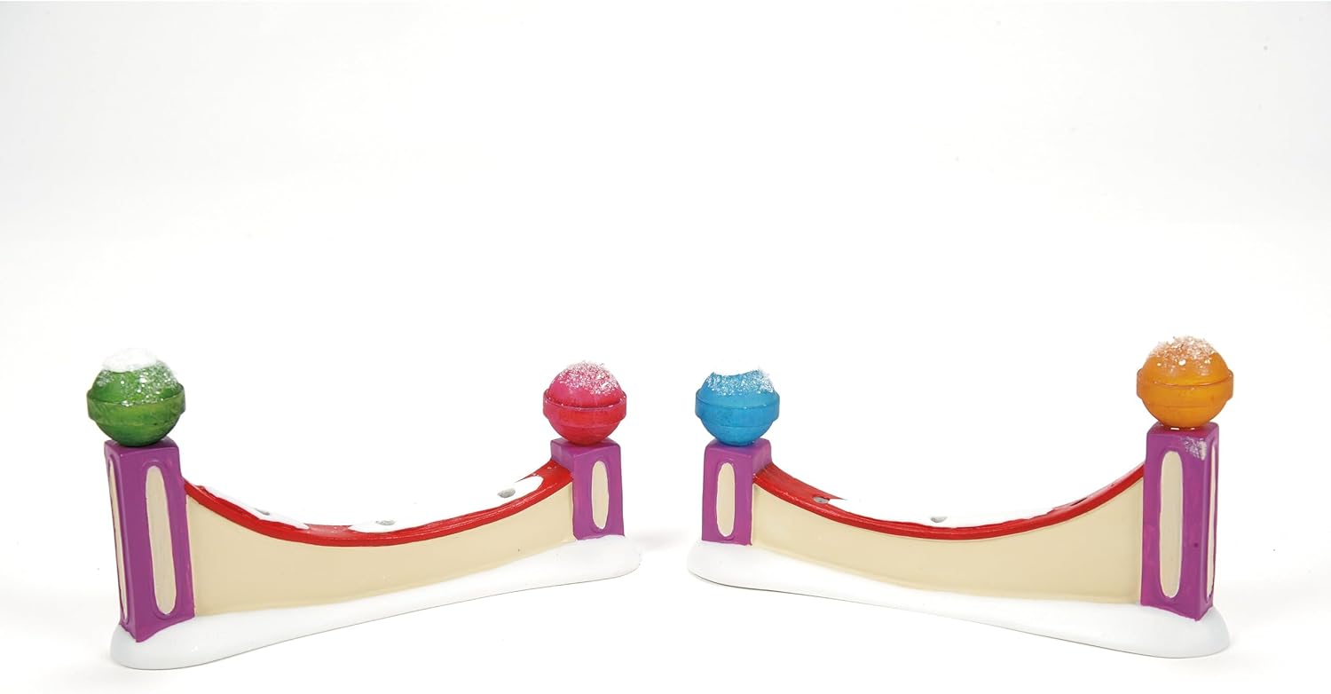 Department 56 North Pole Village Fence Figurine 2pc Set