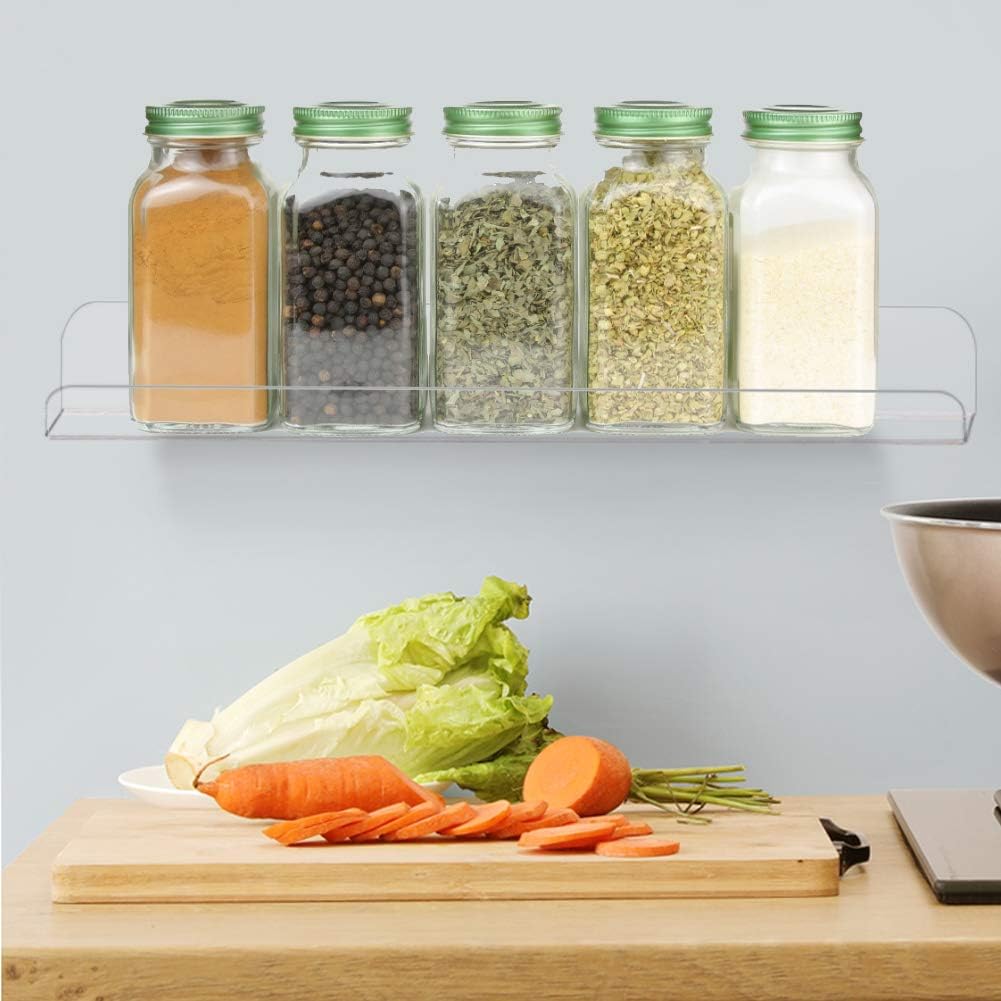 Weiai Clear Acrylic Shelf 15 Inch Floating Wall Ledge Bookshelf 3 Pack