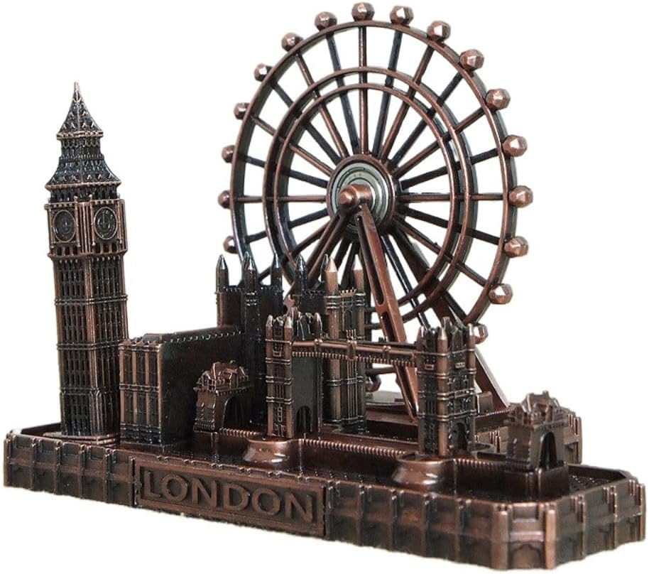 Retro London Eye Big Ben Tower Bridge Statue