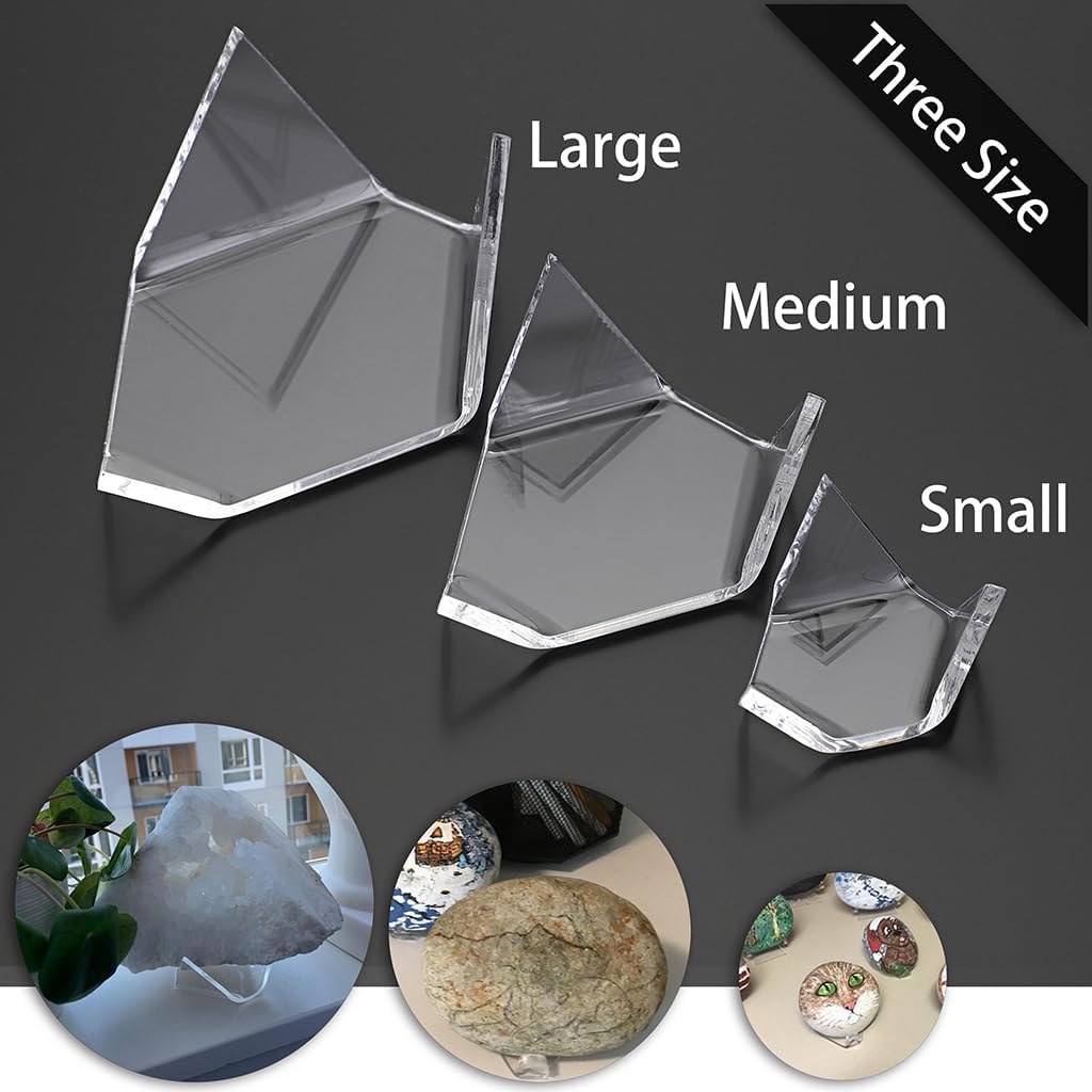 Hipiwe 12 Pack Acrylic Triangle Easel Stand for Collectibles