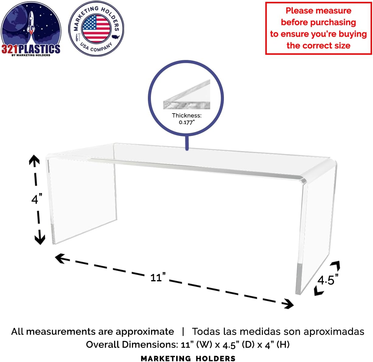 Clear Acrylic Riser Display Stand for Merchandise