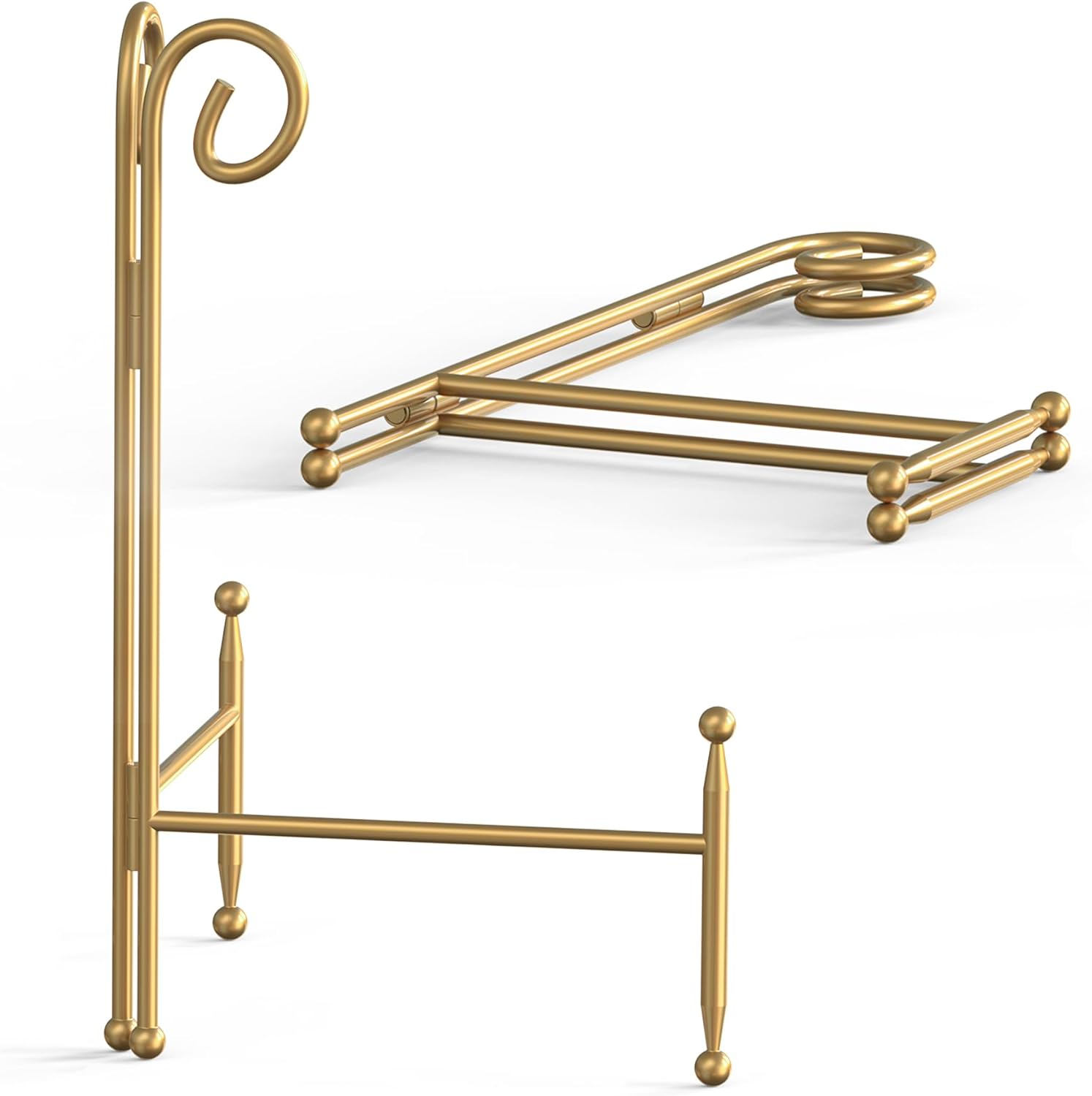 Foldable Metal Plate Stand 2-Pack 6-inch Gold